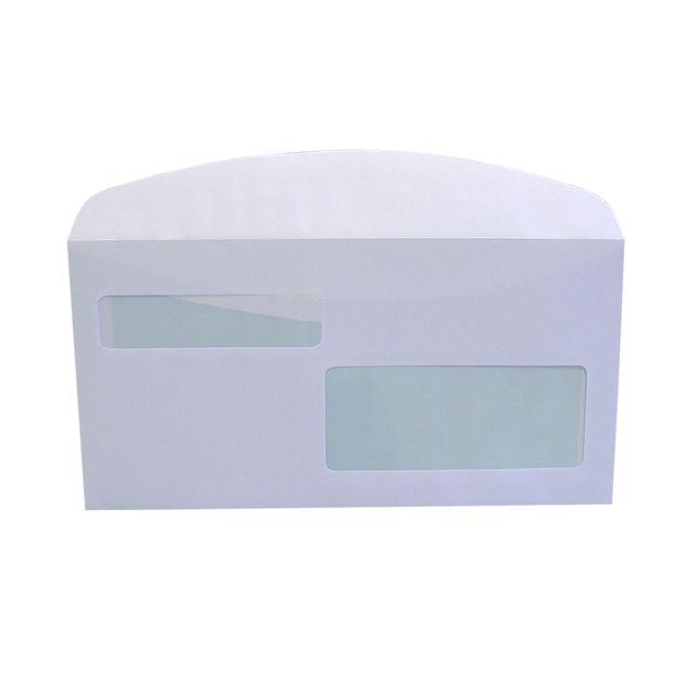 Busta doppia finestra - lembo gommato - 11,5 x 22,7 cm - 80 gr - bianco - Blase…