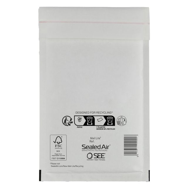 Busta imbottita Mail Lite - E (22 x 26 cm) - bianco - Sealed Air - conf. 10 pez…