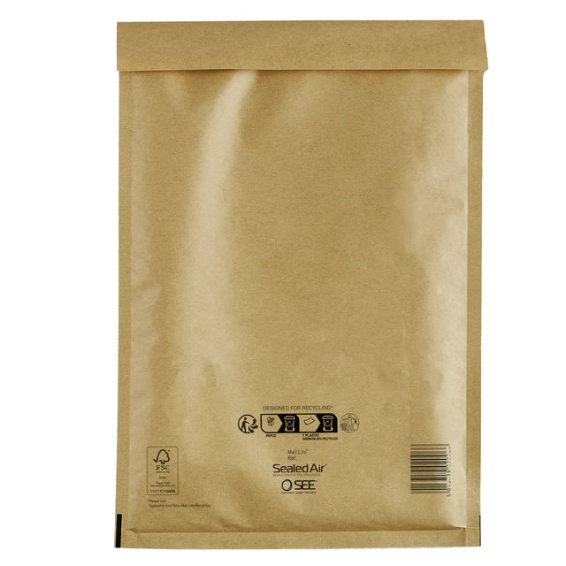 Busta imbottita Mail Lite Gold - J (30 x 44 cm) - avana - Sealed Air - conf. ri…