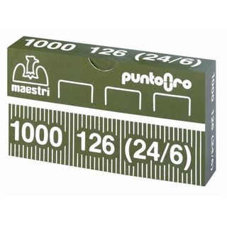 ro-ma - Punti metallici - 24/8 - 12 x 6 mm - oro - pacco da 1000