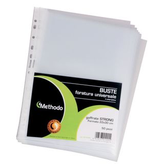 Buste a perforazione universale Methodo Strong 22x30 cm - alto spessore - conf.…