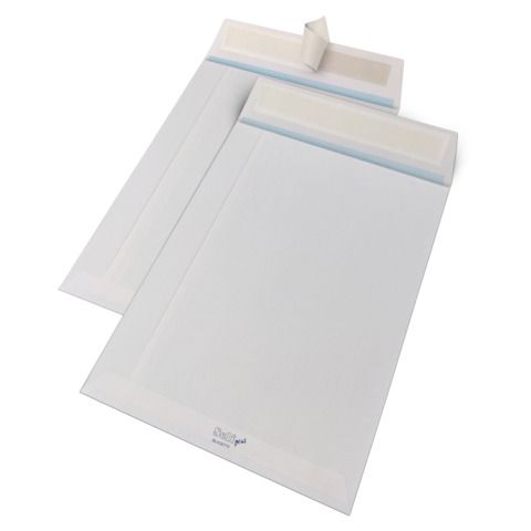 Buste a sacco Blasetti Self con 3 soffietti e strip 120 g/m² bianco - 19+4x26 c…