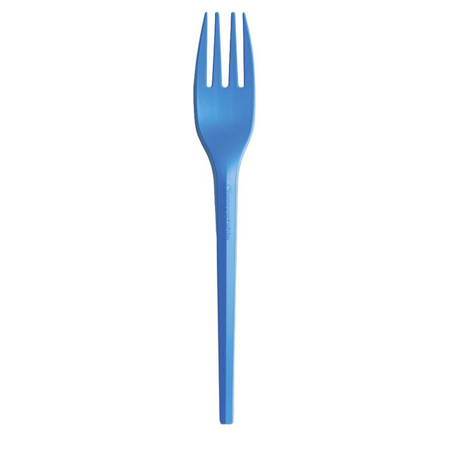 20 forchette monouso Ecocolor in CPLA 16cm blu Big Party
