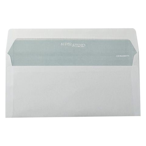 Buste con finestra Blasetti Strip Laser Opened - 90 g/m² bianco - 11x23 cm - co…