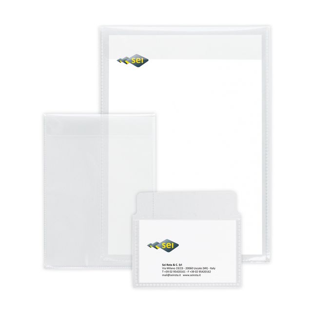 Buste con patella Soft P - PPL - 8,6 x 5,4 cm - liscio - trasparente - Sei Rota…