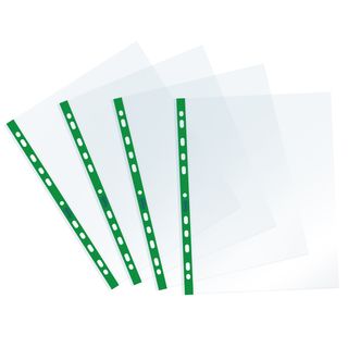 Buste forate Sprint - c/ banda - liscia - 22 x 30 cm - verde - Favorit - conf. …