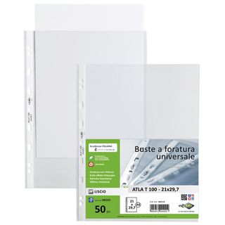 Buste in PP liscio Sei Rota Atla T 100 - medio spessore trasparente 22x30 cm - …