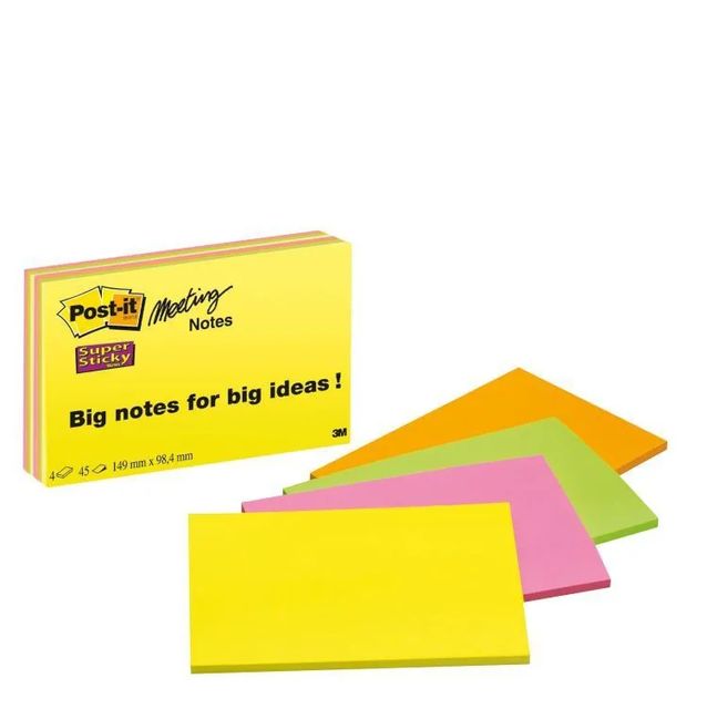 3M 6445-4SS pouch autoadesiva Rettangolo Verde, Arancione, Rosa, Giallo 45 fogl…