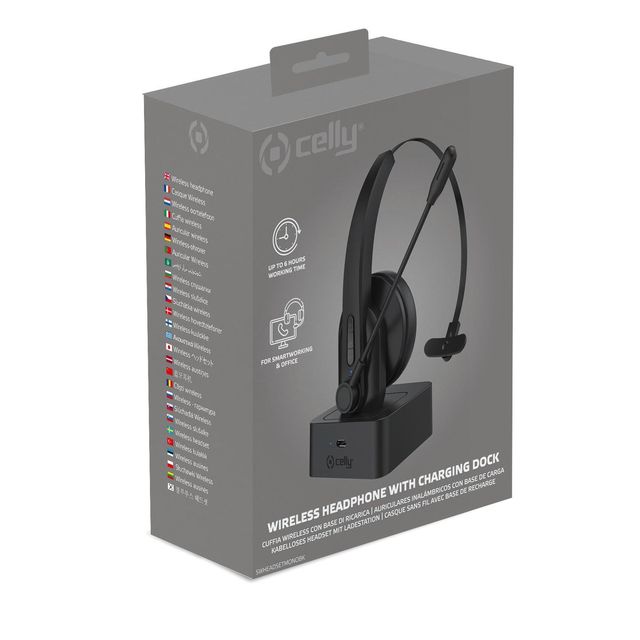 =>>SW HEADSET WIRELESSMONO BK
