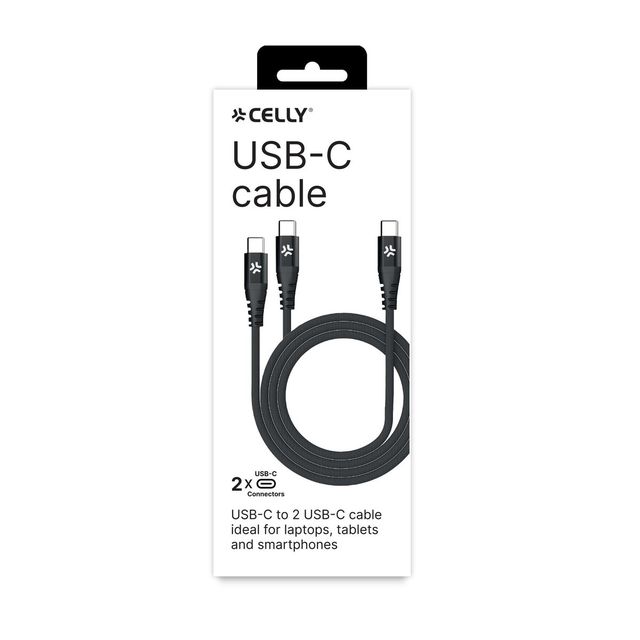 =>>USB-C TO 2 USB-C CABLE BK