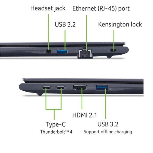 ACER TRAVELMATE P4 16 TMP416-54-TCO-78W4 16" WUXGA INTEL CORE ULTRA 7 255U RAM …