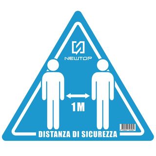 ADESIVO CALPESTABILE TRIANGOLO EQUILATERO 19 CM DISTANZA DI SICUREZZA