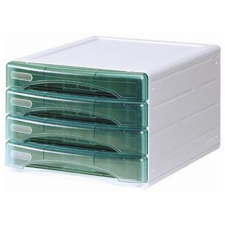 ARDA Olivia - Cassettiera - 4 cassetti - per A4, 265 x 335 mm - verde trasparen…