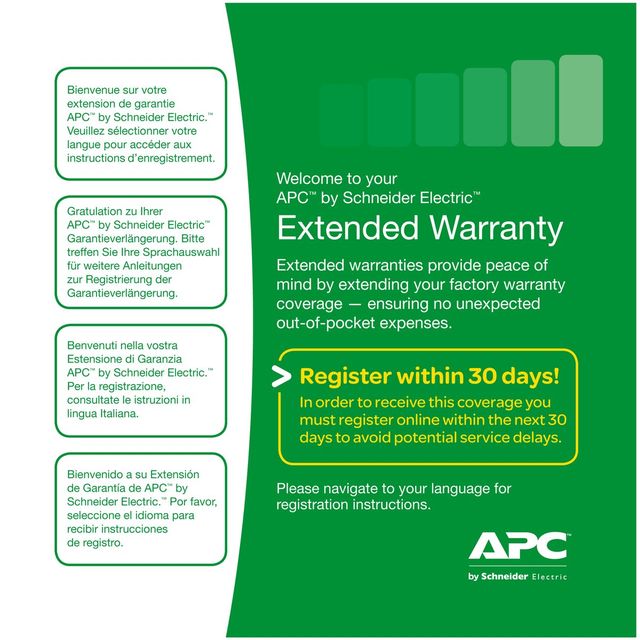 APC Extended Warranty Service Pack - Contratto di assistenza esteso - parti e m…