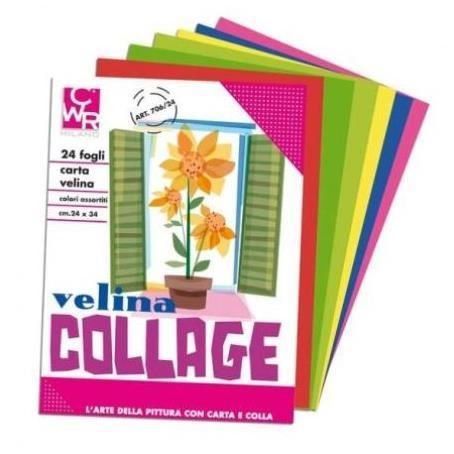 CWR Deco Collage - Carta - 500 x 760 mm - 24 fogli - blu - carta velina