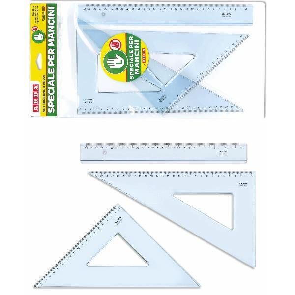 ARDA KIT SCUOLA SET PER MANCINI CON RIGA DA 30 CM SQUADRA 45°/30 E SQUADRA 60°/…