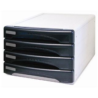 ARDA Olivia - Cassettiera - 4 cassetti - per A4, 265 x 335 mm - nero opaco