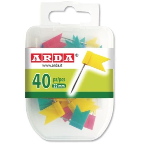 ARDA SPILLI BANDIERA GAMBO 2,2 CM COLORI ASSORTITI CONF 40 Pz.