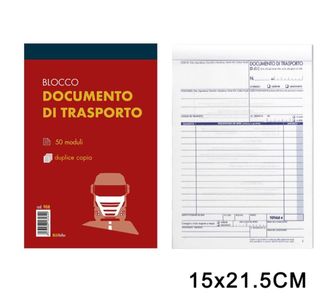 ART.907 BLUREFLEX DOCUMENTO DI TRASPORTO 50MODULI 2COPIE 15X21.5CM