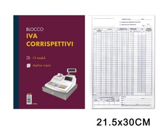 ART.927 BLUREFLEX IVA CORRISPETTIVI 12MESI 13MODULI 2COPIE A4