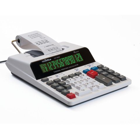 Calcolatrice scrivente termica Nikoffice CP-3200 - display 12 cifre - bianco - …