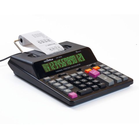 Calcolatrice scrivente termica Nikoffice CP-3200 - display 12 cifre - nero - 08…