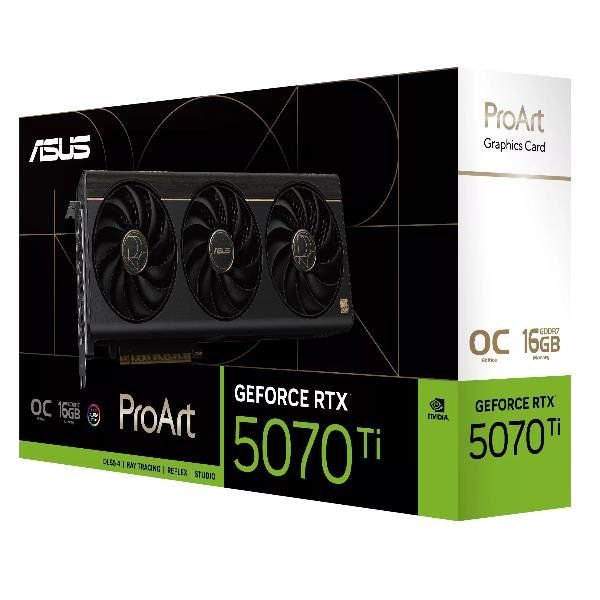 ASUS ProArt -RTX5070TI-O16G, GeForce RTX 5070 Ti, 16 GB, GDDR7, 256 bit, 7680 x…