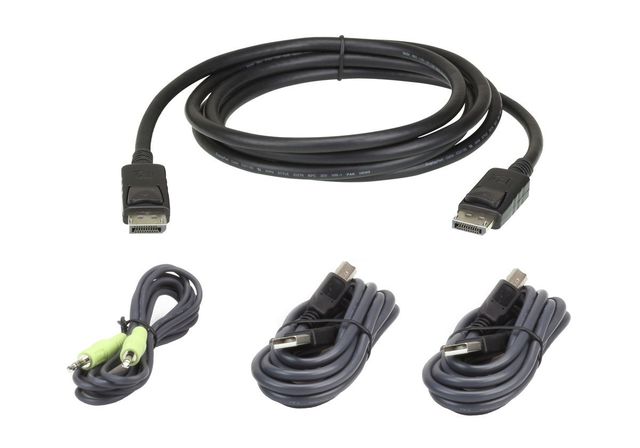 ATEN 2L-7D02UDPX4 cavo per tastiera, video e mouse Nero