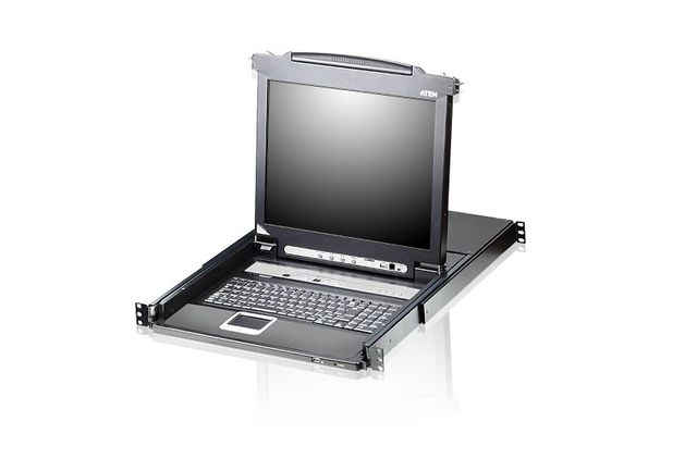 ATEN 8-PORT SINGLE RAIL 17" LCD KVM US