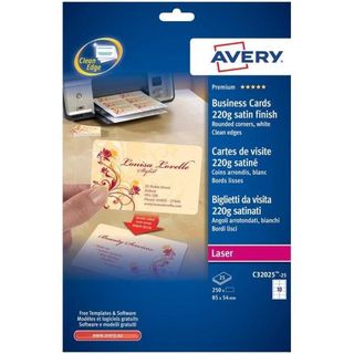 AVERY BIGLIETTI DA VISITA 85X45 mm A6 260 GR CON ANGOLI ARROTONDATI STAMPABILI …