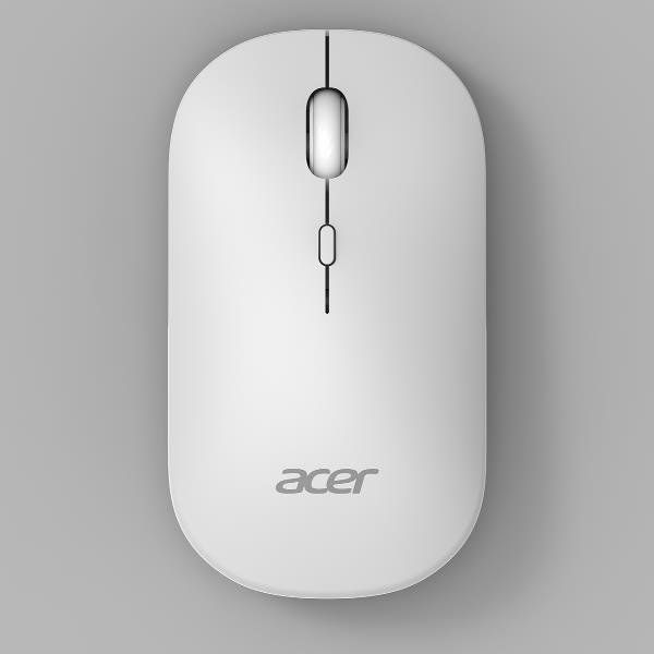 Acer AMR130, Ambidestro, RF senza fili + Bluetooth, 1600 DPI, Bianco