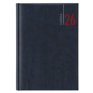 Agenda giornaliera 2027 dim.14,5x20,5cm cop. in carta imbottita blu