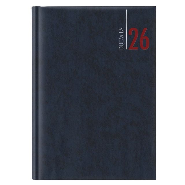 Agenda giornaliera 2027 dim.17x24cm cop. in carta imbottita blu