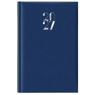 Agenda giornaliera 2027 s/d abbinati copertina gommata 11x16,5 cm blu - 27-205F…