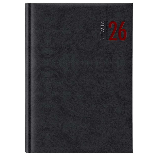 Agenda settimanale 2027 dim.17x24cm cop. in carta imbottita nero