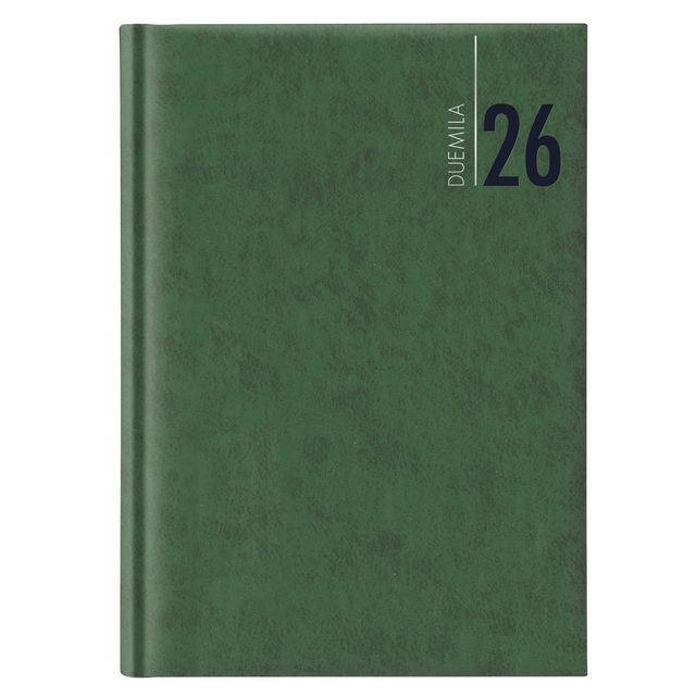 Agenda settimanale 2027 dim.17x24cm cop. in carta imbottita verde