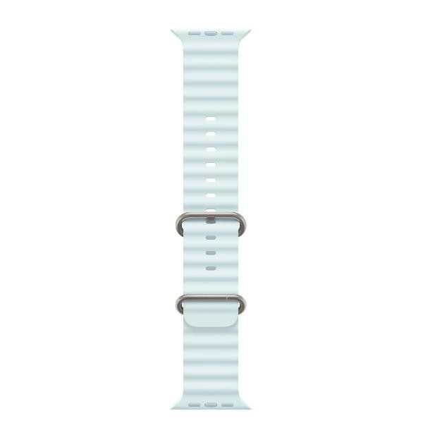 Apple Cinturino Ocean blu ghiaccio (49 mm) - Titanio naturale