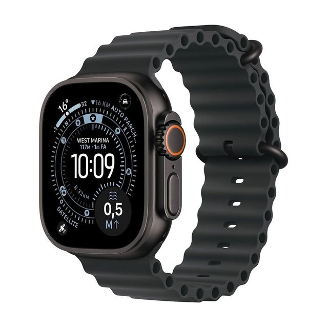 Apple Watch Ultra 3 GPS + Cellular 49mm Cassa Titanio Nero con Band Ocean Nero,…