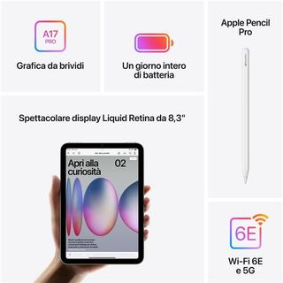 Apple iPad mini A17 Pro Wi-Fi + Cellular - Tablet - 128 GB - 8.3" IPS (2266 x 1…