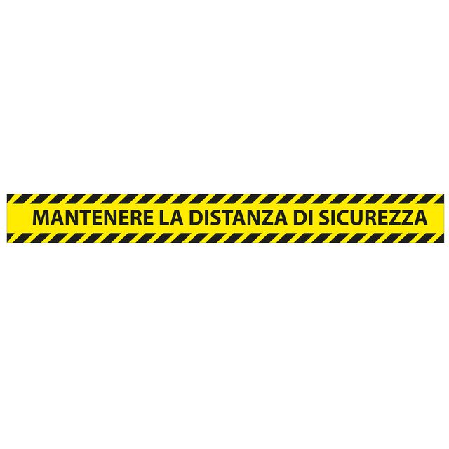 Adesivo da terra - "mantenere la distanza di sicurezza" - 90 x 10 cm - Studio T - conf. 5 pezzi