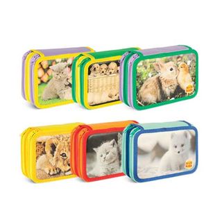 Astuccio a 3 zip Monikids Puppies in conf. da 12 pezzi fantasie assortite 32NIK…