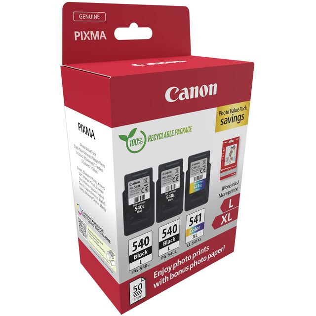 Canon PG-540L x2/CL-541XL Photo Paper Value Pack - Confezione da 2 - nero, colo…