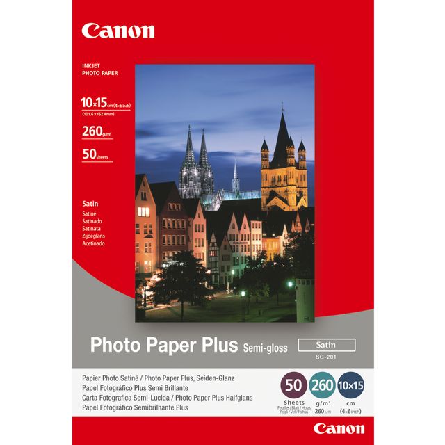 Canon Photo Paper Plus SG-201 - Satinata semi-lucida - 101.6 x 152.4 mm - 260 g…