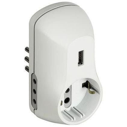 BTICINO BT-S3613DU ADATTATORE 2 PRESE 10 A + 1 PRESA SCHUKO TEDESCA + 1 PRESA U…