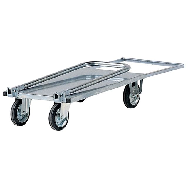 Carrello da lavoro - con manici pieghevoli e pianale - 200 kg - zincato - Tecno…