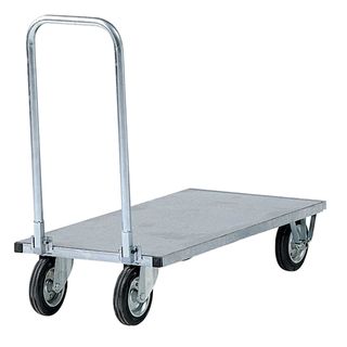 Carrello da lavoro - con manici pieghevoli e pianale - 250 kg - zincato - Tecno…
