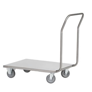 Carrello da lavoro - con pianale - 60 x 90 x 97cm - acciaio inox AISI 304 - gri…
