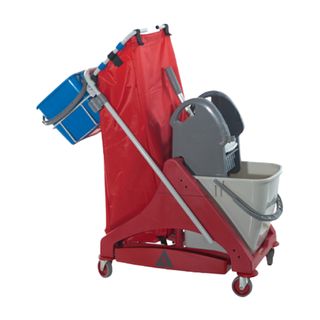 Carrello per pulizie QO-Kart Multi Due - salvaspazio - 25 L - 42 x 101 x 108 cm…