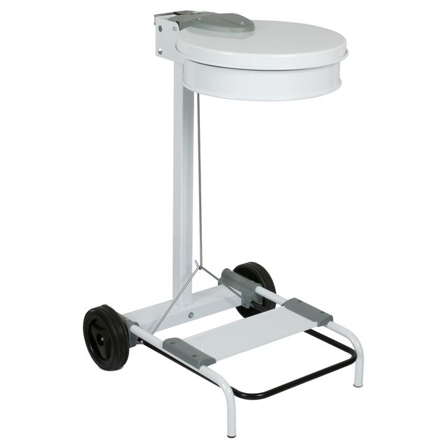 Carrello portasacco - 54,6x60xH94cm - con ruote - 110L - acciaio - bianco - Sti…