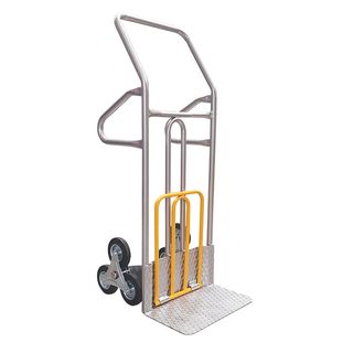 Carrello saliscale - 50 x 40 x 132 cm - max 280 kg - acciaio - grigio/giallo - …